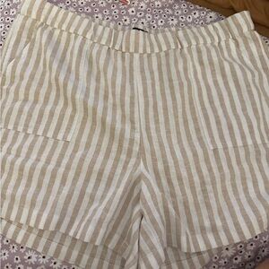 J. Crew Beige and White Striped Women's Shorts